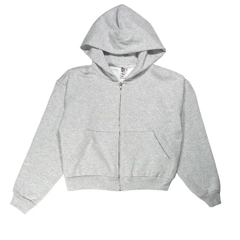 Los Angeles Apparel Heavy Fleece Cropped Zip Up