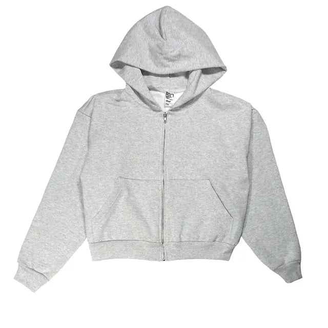 Los Angeles Apparel Heavy Fleece Cropped Zip Up