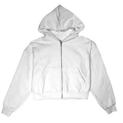 Los Angeles Apparel Heavy Fleece Cropped Zip Up