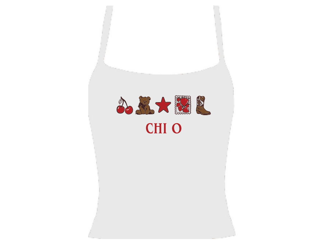 HG-0351 - Quinnipiac University - Michigan State White Spaghetti Tank Camisole