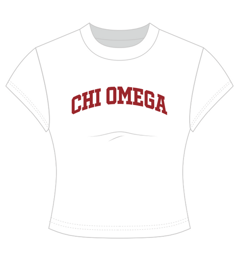 HG-0388 - Sacred Heart University - Chi Omega White Baby Tee