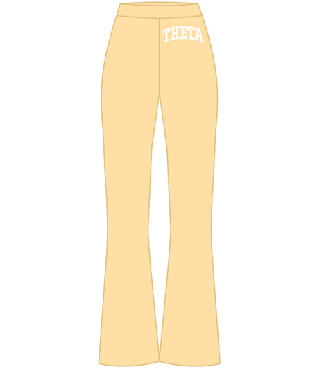HG-0442 - University Of Georgia - Kappa Alpha Theta Cream Yellow Flared Pants