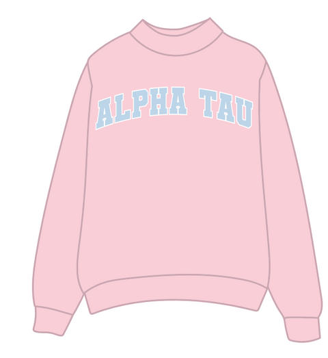 HG-0569 - University of Central Arkansas - Alpha Sigma Tau Baby Pink Mockneck