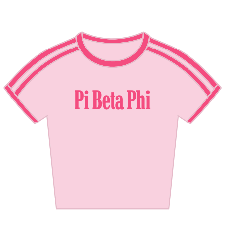 Creighton University - Pi Beta Phi Light Pink Ringer Tee