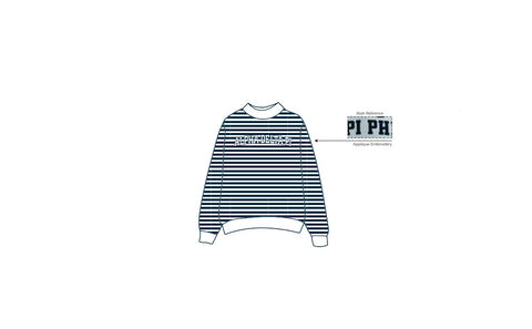 H3G-0772-Jacksonville University-alpha delta pi-MOCKNECK SWEATSHIRT WITH WHITE RIBBINGS