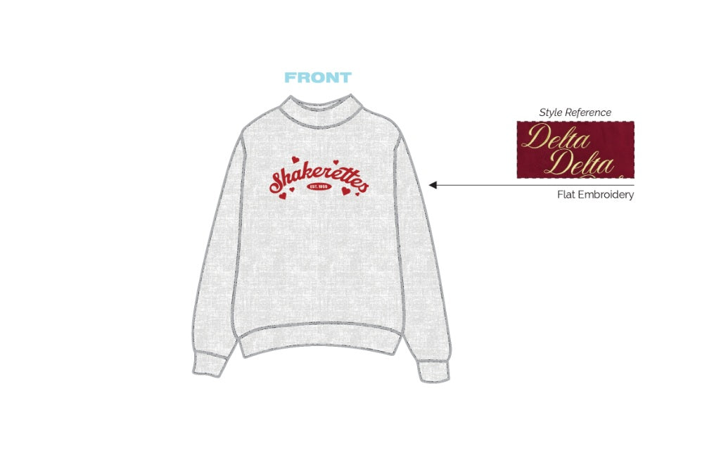 H3G-1807 - Miami University-Miami Shakerettes-MOCKNECK SWEATSHIRT