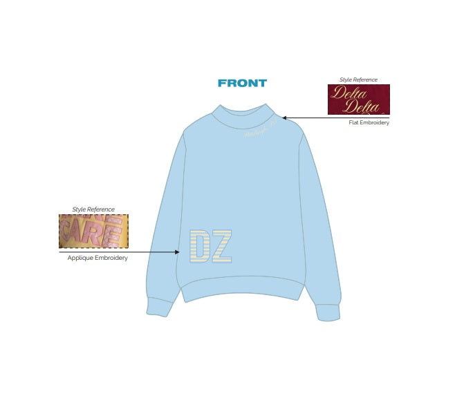 H3G-1319-University of Pittsburgh-Delta Zeta-MOCKNECK SWEATSHIRT