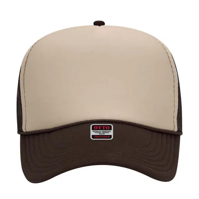 Otto Cap 5 Panel Mid Profile Mesh Back Trucker Hat