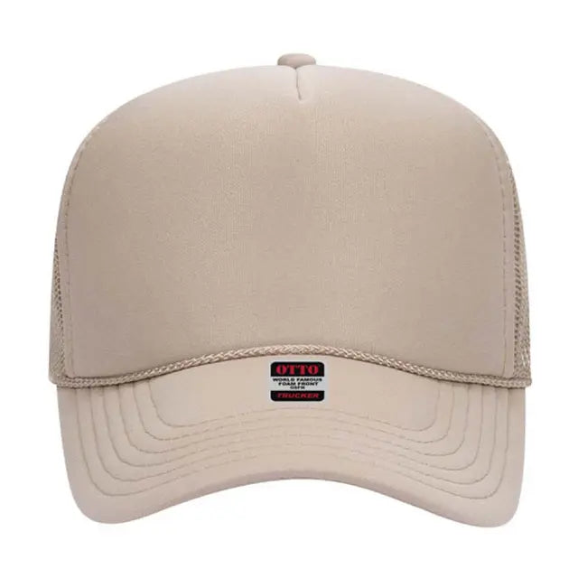 Otto Cap 5 Panel Mid Profile Mesh Back Trucker Hat