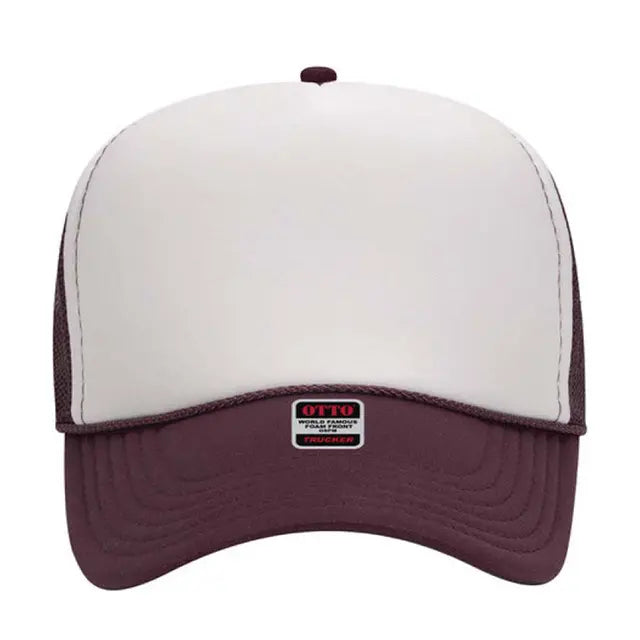 Otto Cap 5 Panel Mid Profile Mesh Back Trucker Hat