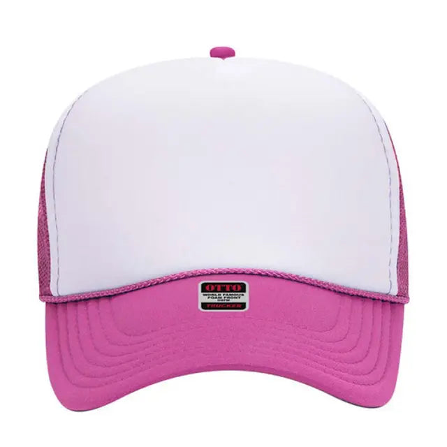 Otto Cap 5 Panel Mid Profile Mesh Back Trucker Hat