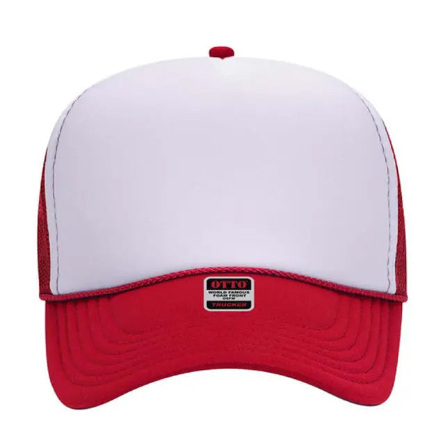 Otto Cap 5 Panel Mid Profile Mesh Back Trucker Hat