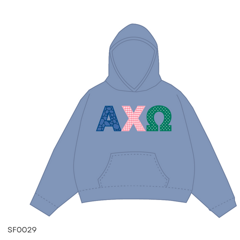 SF029 Hoodie Blue White