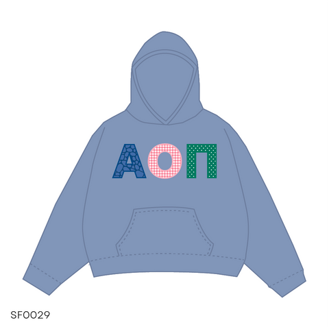 SF029 Hoodie Blue White