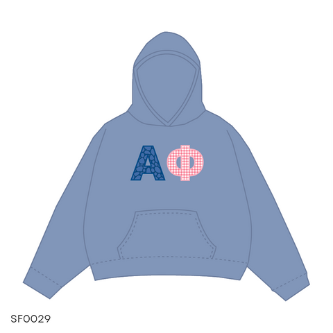 SF029 Hoodie Blue White