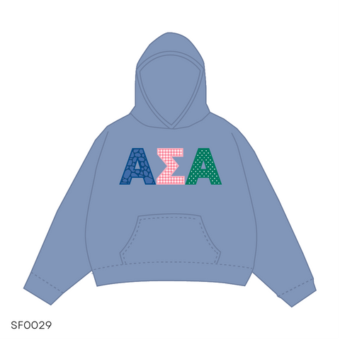SF029 Hoodie Blue White