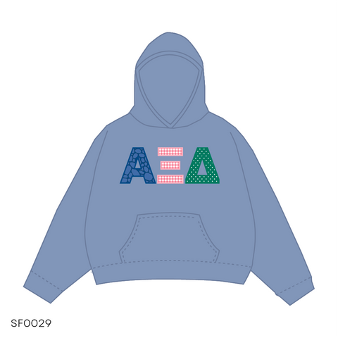 SF029 Hoodie Blue White