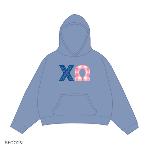 SF029 Hoodie Blue White