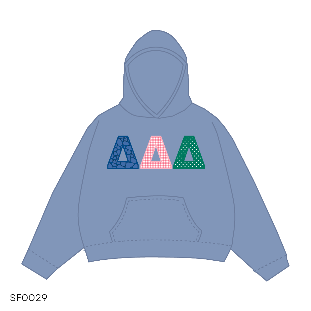 SF029 Hoodie Blue White