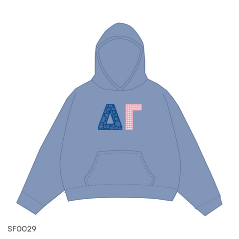 SF029 Hoodie Blue White