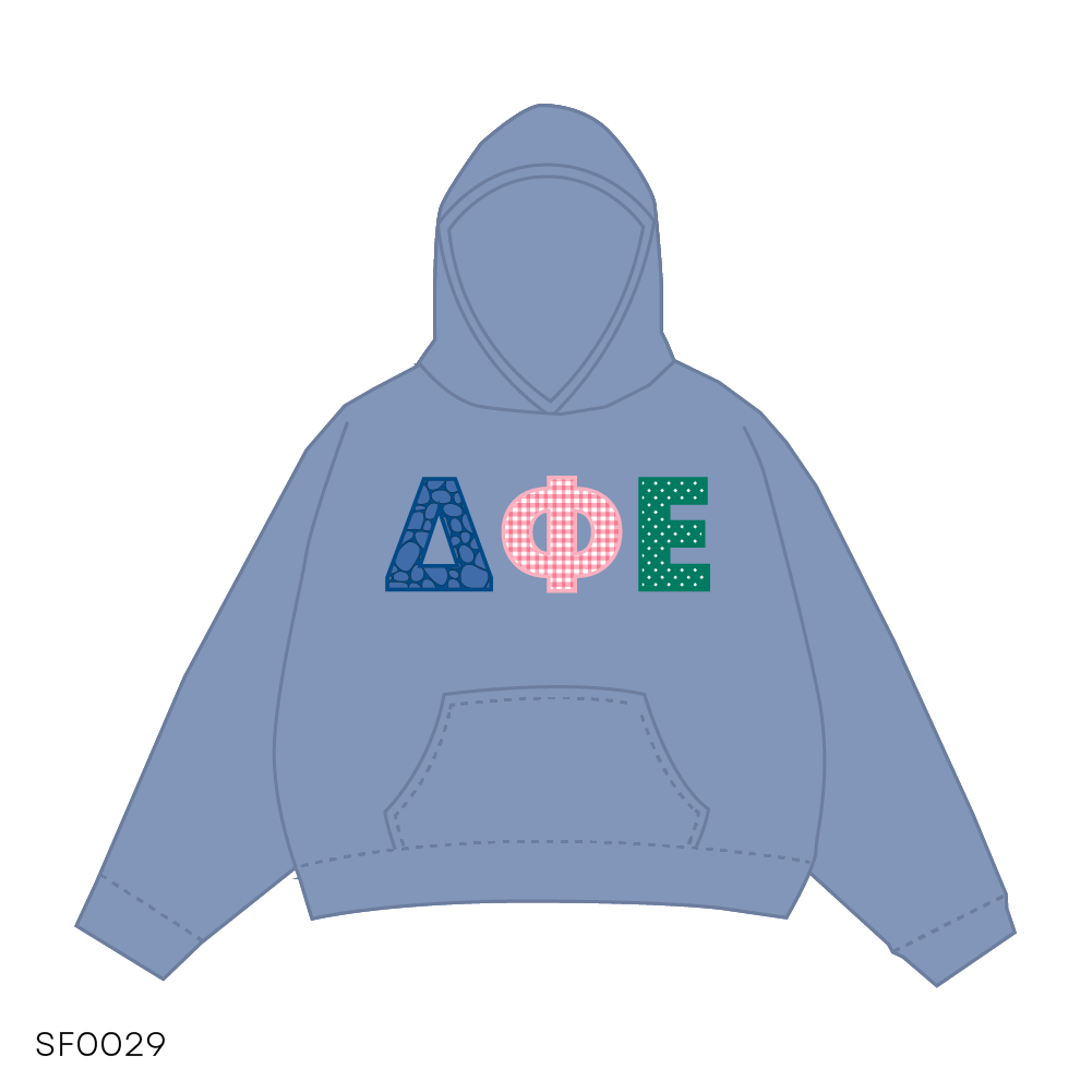 SF029 Hoodie Blue White