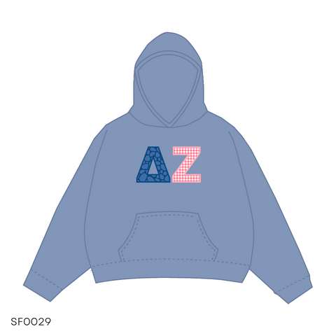 SF029 Hoodie Blue White