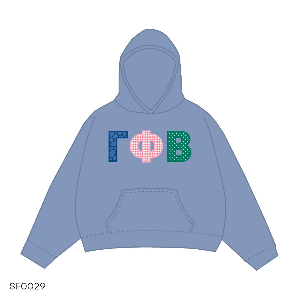 SF029 Hoodie Blue White