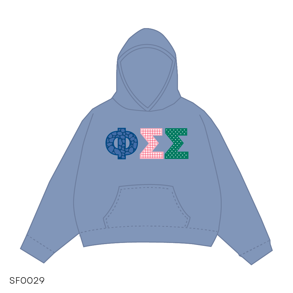 SF029 Hoodie Blue White