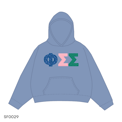 SF029 Hoodie Blue White