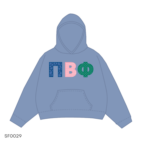 SF029 Hoodie Blue White