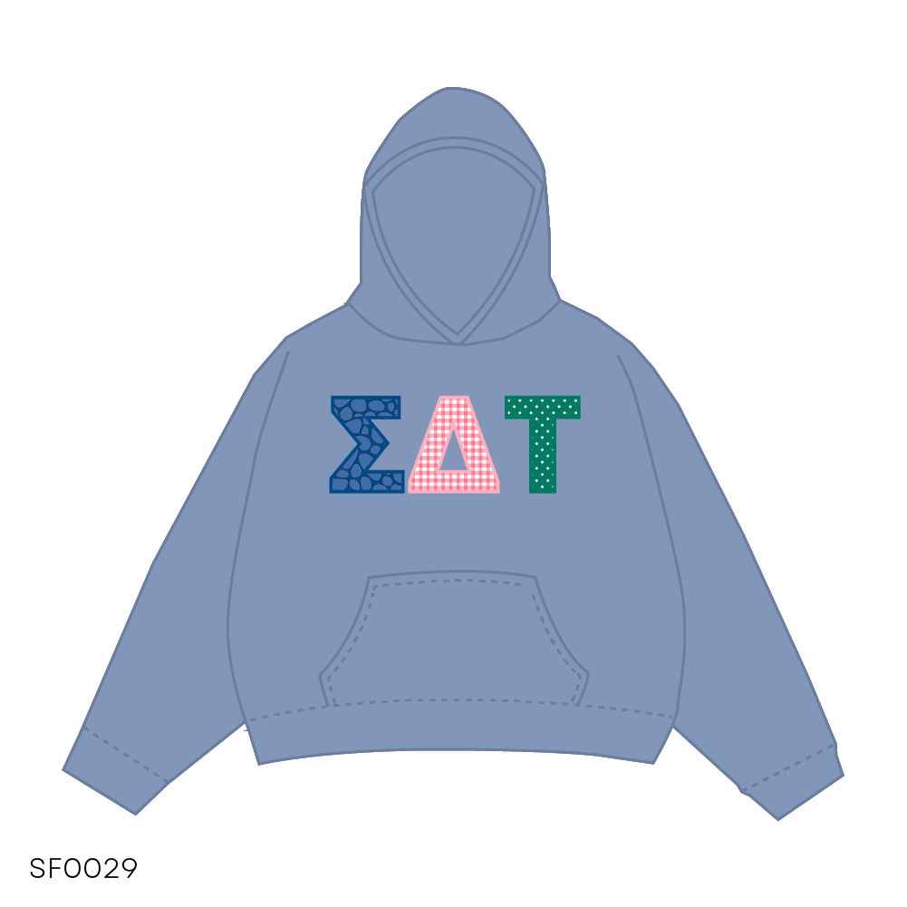 SF029 Hoodie Blue White