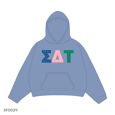 SF029 Hoodie Blue White