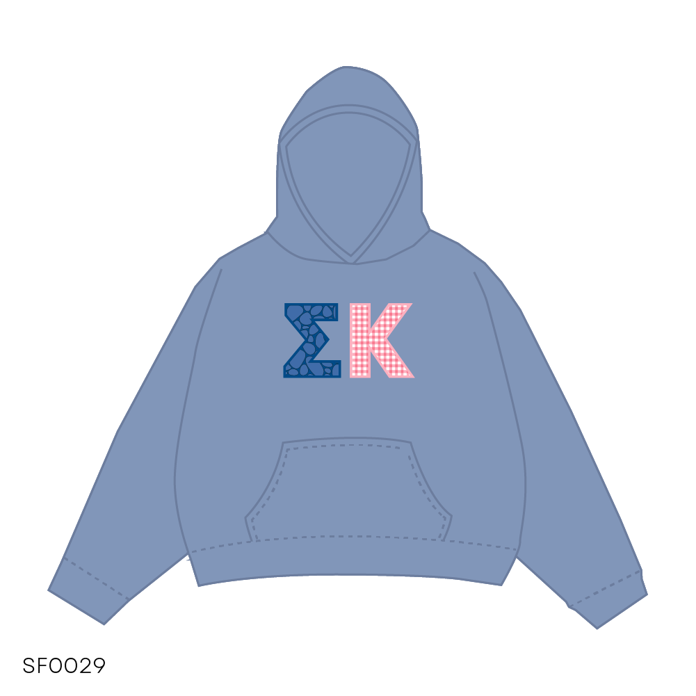 SF029 Hoodie Blue White
