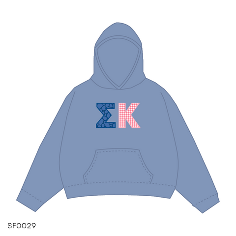 SF029 Hoodie Blue White