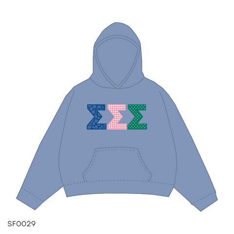 SF029 Hoodie Blue White