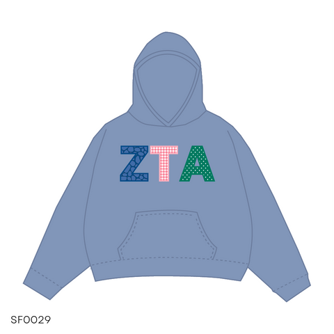 SF029 Hoodie Blue White