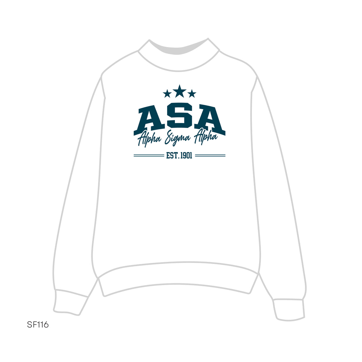 SF116 Mockneck White