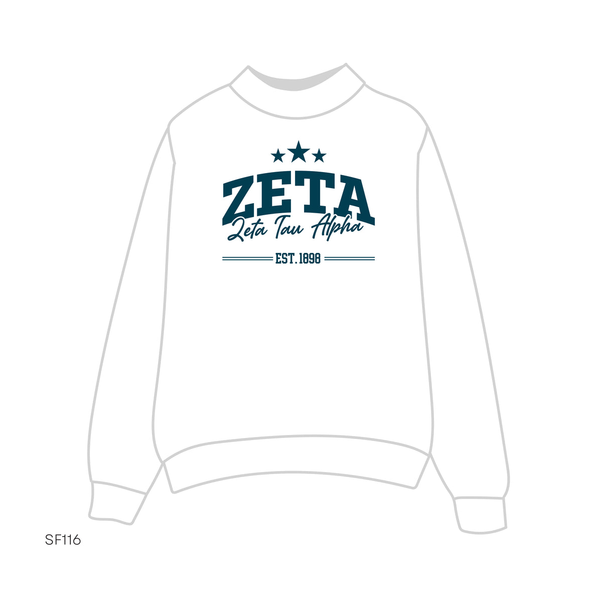 SF116 Mockneck White