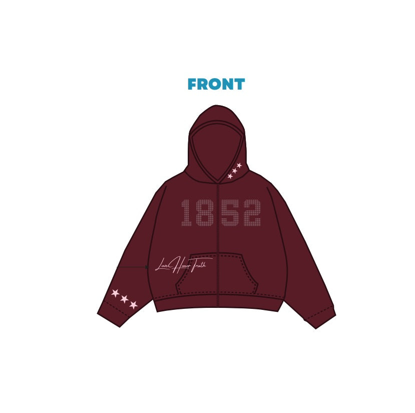 H3G-2036 - Florida International University - Phi Mu Zip Up Hoodie
