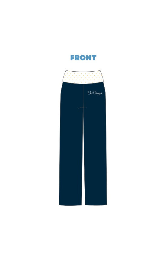 H3G-2567 - University of Pennsylvania - Chi Omega Fold Over Wide Leg Pants