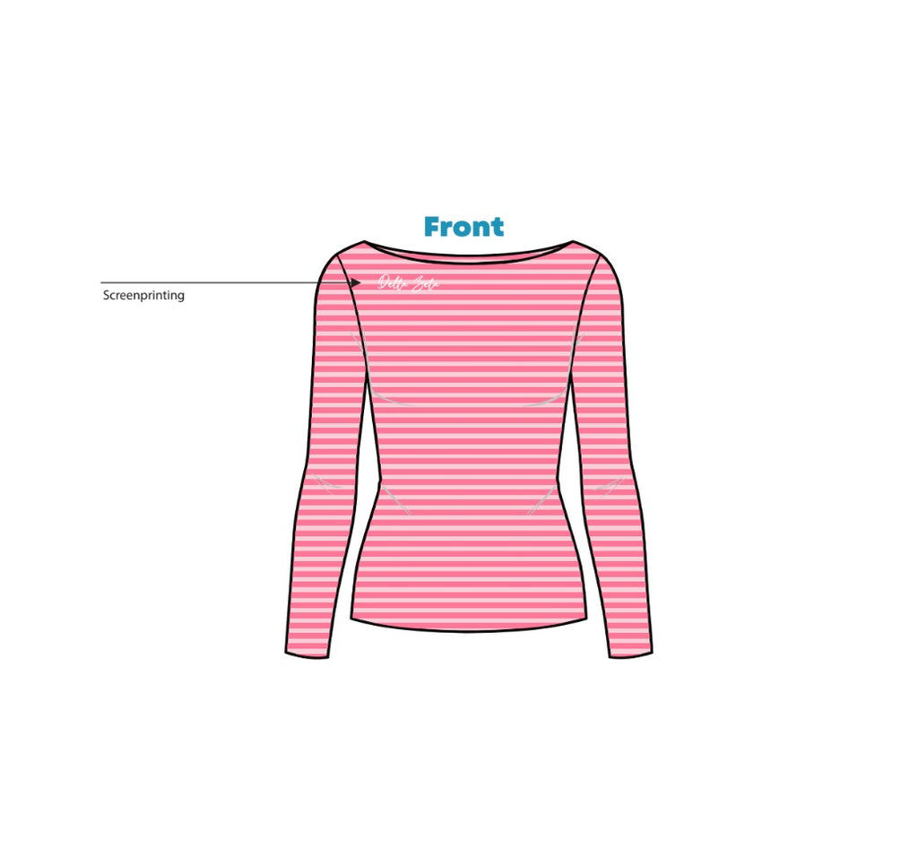 H3G-2633 - Western Kentucky University - Delta Zeta Boat Neck Long Sleeve (PINK)