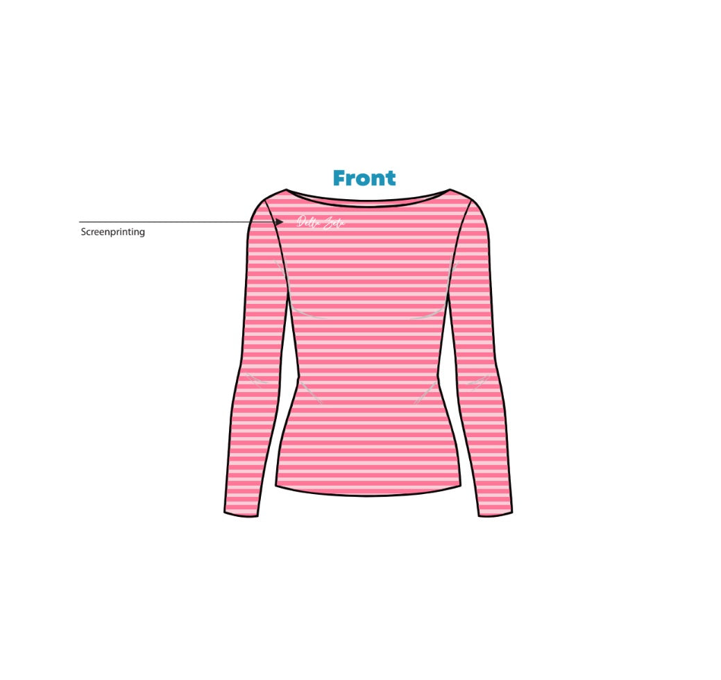 H3G-2633 - Western Kentucky University - Delta Zeta Boat Neck Long Sleeve (PINK)