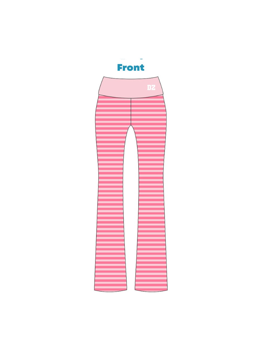H3G-2633 - Western Kentucky University - Delta Zeta Fold Over Flared Pants (Pink)
