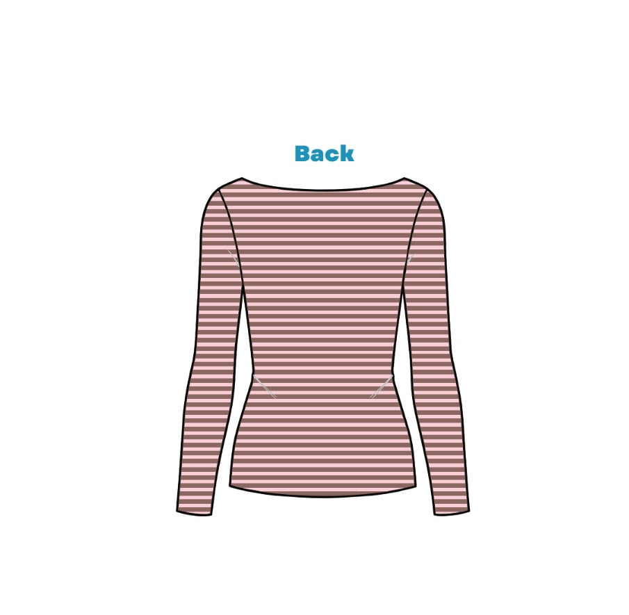 H3G-2633 - Western Kentucky University - Delta Zeta Boat Neck Long Sleeve (BROWN)