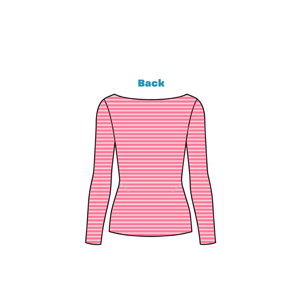 H3G-2633 - Western Kentucky University - Delta Zeta Boat Neck Long Sleeve (PINK)