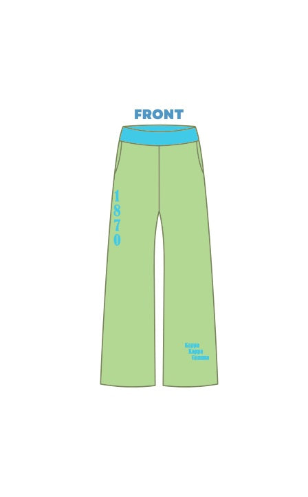 H3G-2738 - Dartmouth College - Sorority Sweatpants (Light Green) - Screen Print