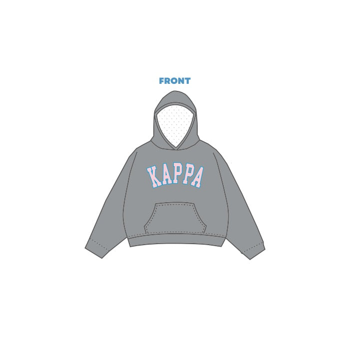 H3G-2738 - Dartmouth College - Sorority Hoodie (Grey)-Applique Embroidery + Sublimated Hood Lining