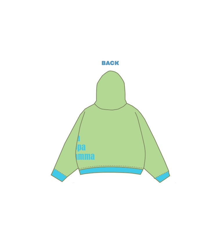 H3G-2738 - Dartmouth College - Sorority Hoodie (Light Green) - Screen Print + Sublimated Hood Lining