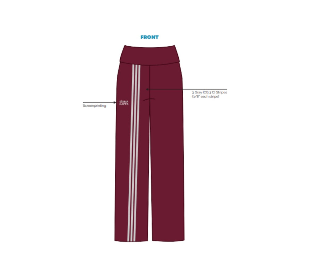 H3G-1847-Indiana University Bloomington-Sigma Kappa- FOLD OVER WIDE LEG PANTS