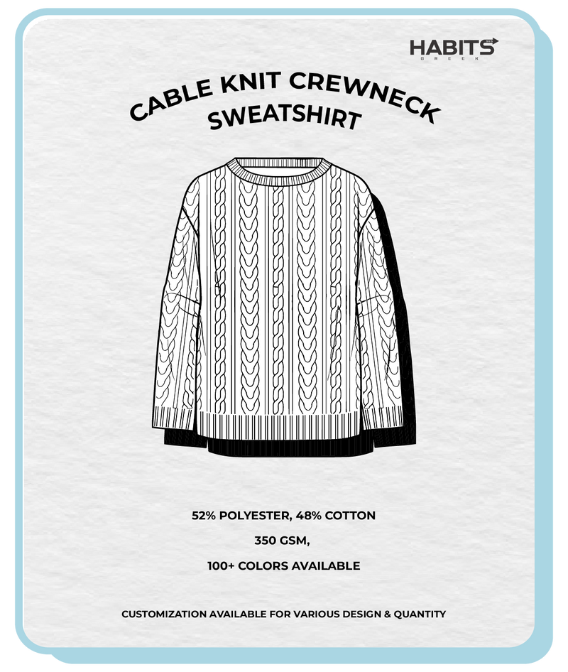 CABLE KNIT CREWNECK SWEATSHIRT